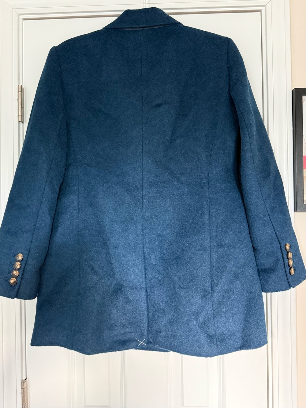 NWT Ann Taylor Double-Breasted Dark Teal Pea Coat - Picture 3 of 6
